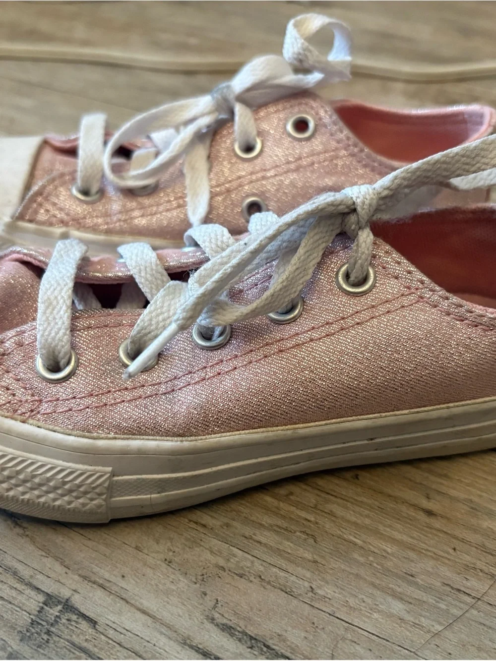 Converse Kids Sparkle Pink Low-Top Sneakers